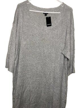 NEW Torrid 3 3X 22-24 Women's Plus Size Silver Gray 3/4 Knit Tunic Top Soft